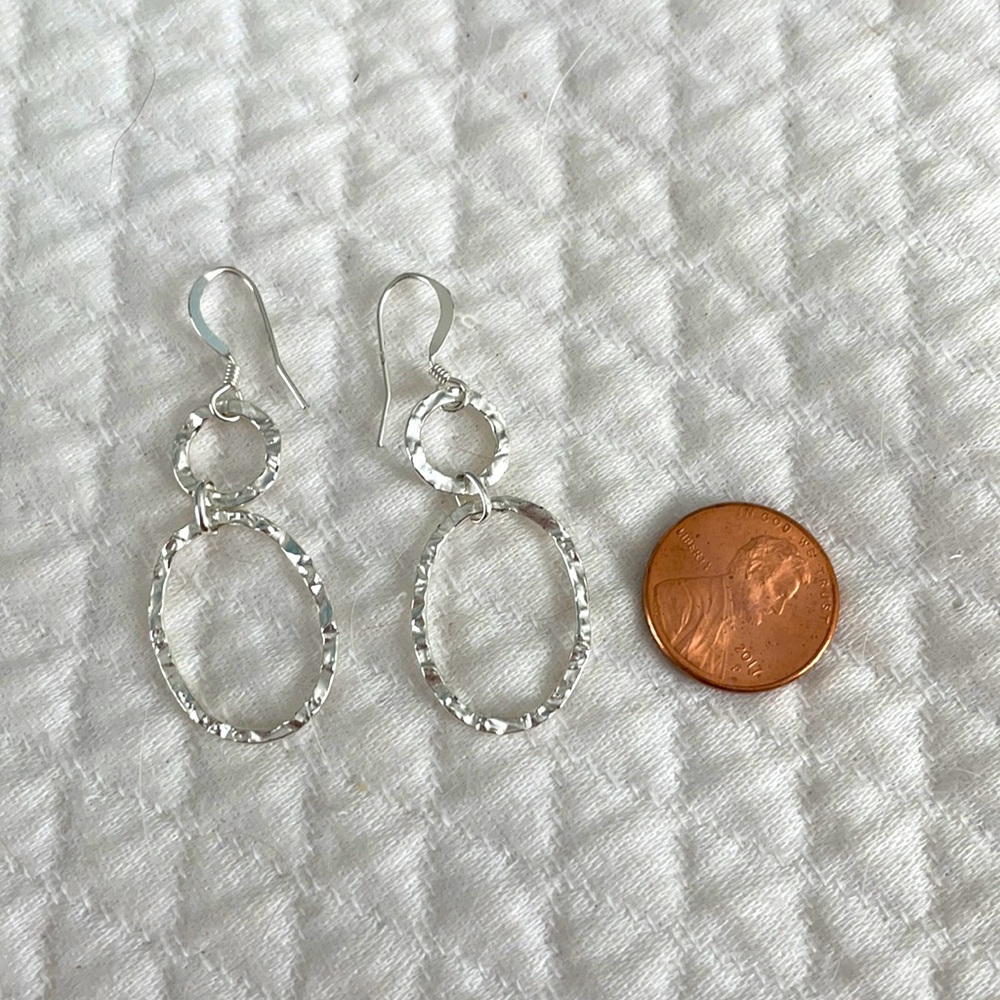 Lia Sophia hammered silver earrings